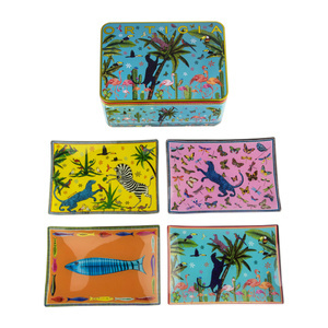 Zestaw 4 talerzyków w puszce Jungle
